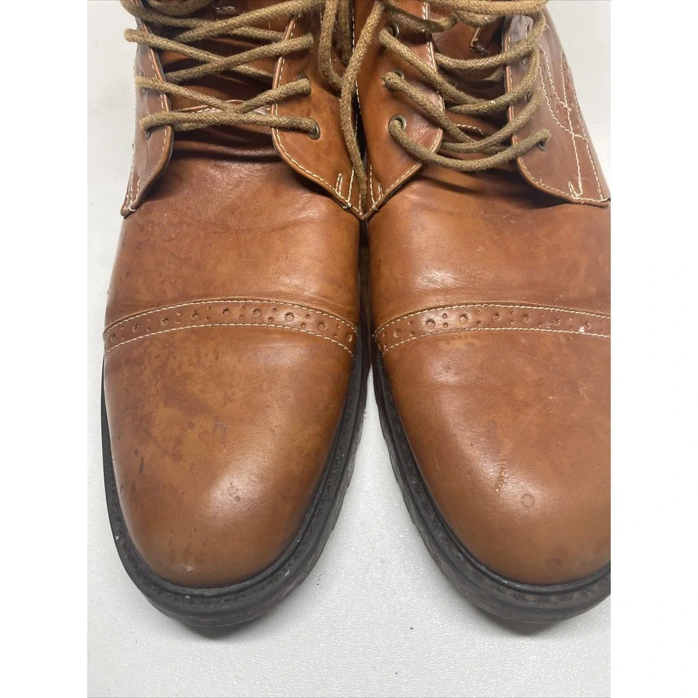 David Stone Boots Brown Faux Leather‎ Size 13 M Men's 032946